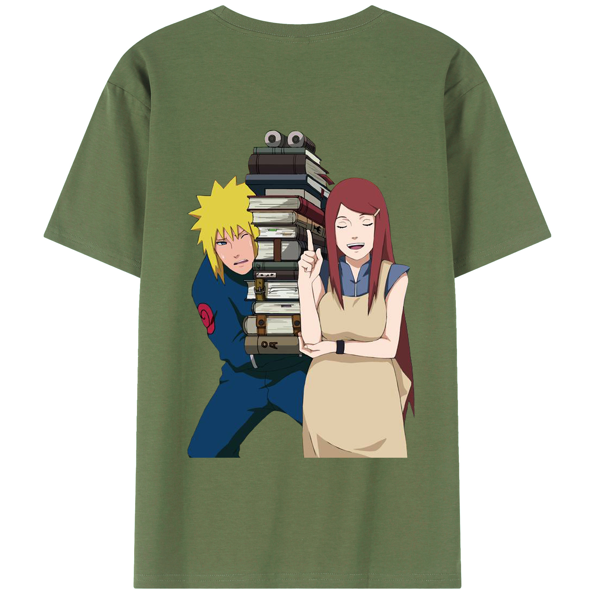 （画像用） NARUTO -ナルト- 波風 ミナト Namikaze Minato 綿100％ メンズ半袖Tシャツ（バックプリント） 通気性